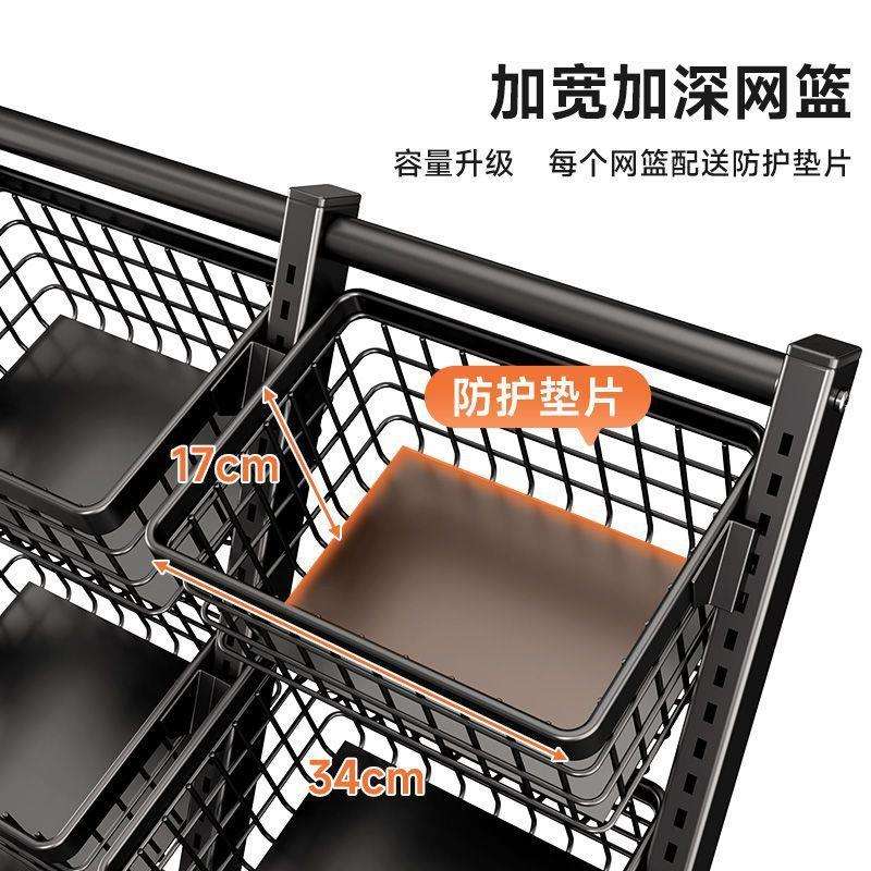 厨房菜篮子置物架多层落地可移动放水果蔬菜收纳家用多功能小推车