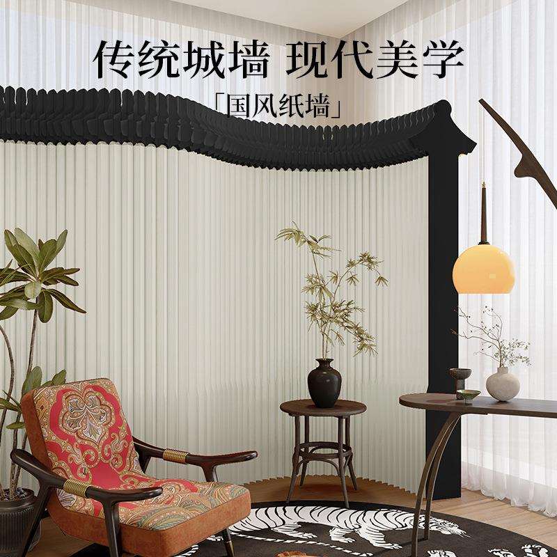 纸屏风隔断背景隔城墙新中式国风古风门装饰展厅创意2025新款