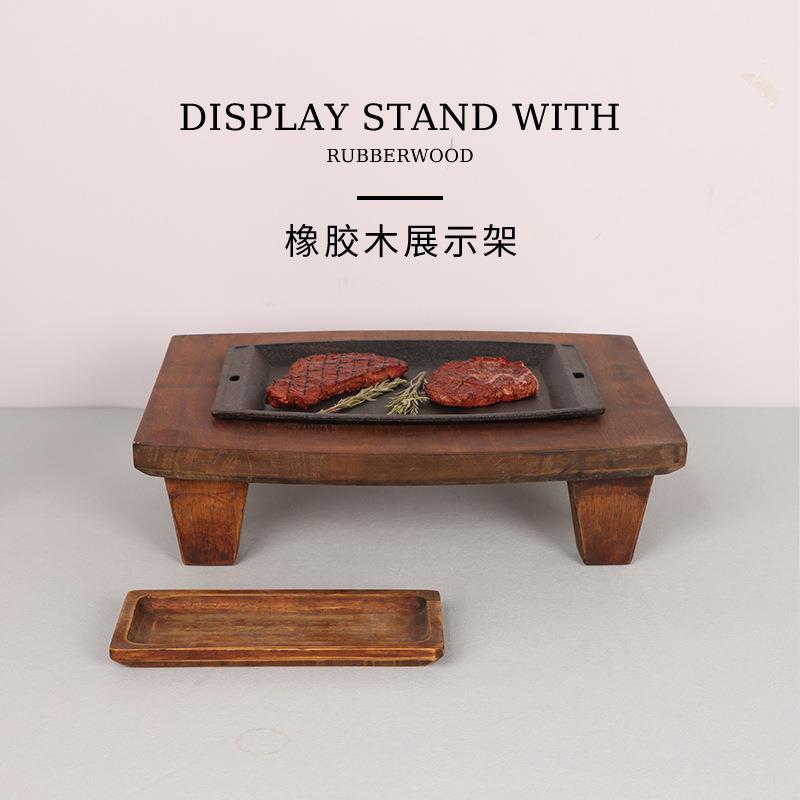 隔热木托盘铁板木板垫烧烤炉砂锅石锅拌饭底座长方形木制防烫餐具