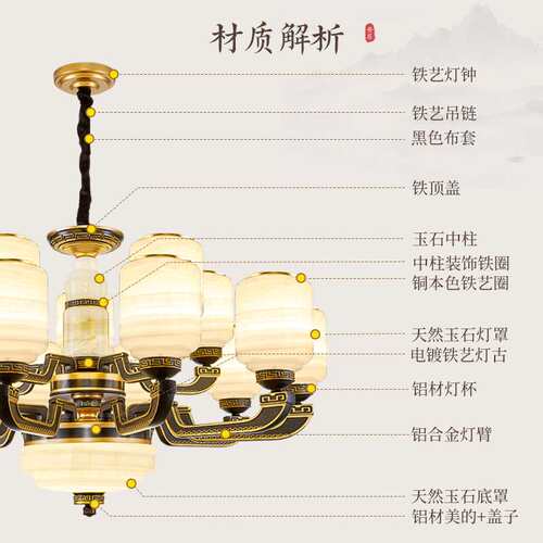 别墅大吊灯新中式客厅大堂灯大气别墅农村自建房灯中空楼中楼大灯