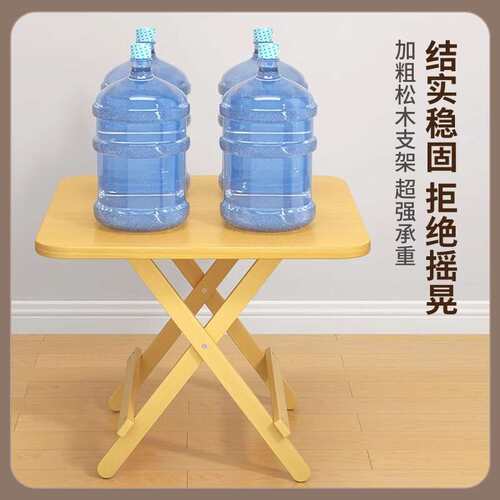 实木折叠桌家用简易小户型餐桌出租屋用正方形四方桌圆桌加厚松木