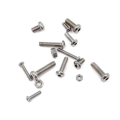 520pcs/盒M3 M4 M5不锈钢内六角平头盘头半圆头螺丝螺母配套组合