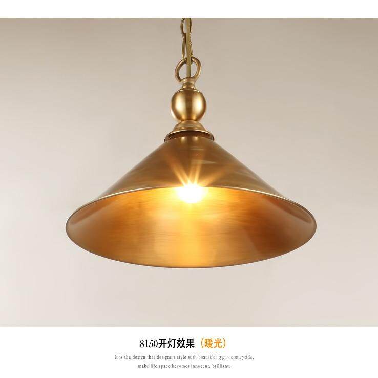 欧式全铜阳台灯餐厅吊灯美式户外铜罩创意个性纯铜北欧半吊灯