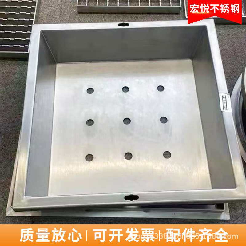 不锈钢草盆井盖 下沉式隐形草盆井盖草坪井盖圆形不锈钢种草井盖