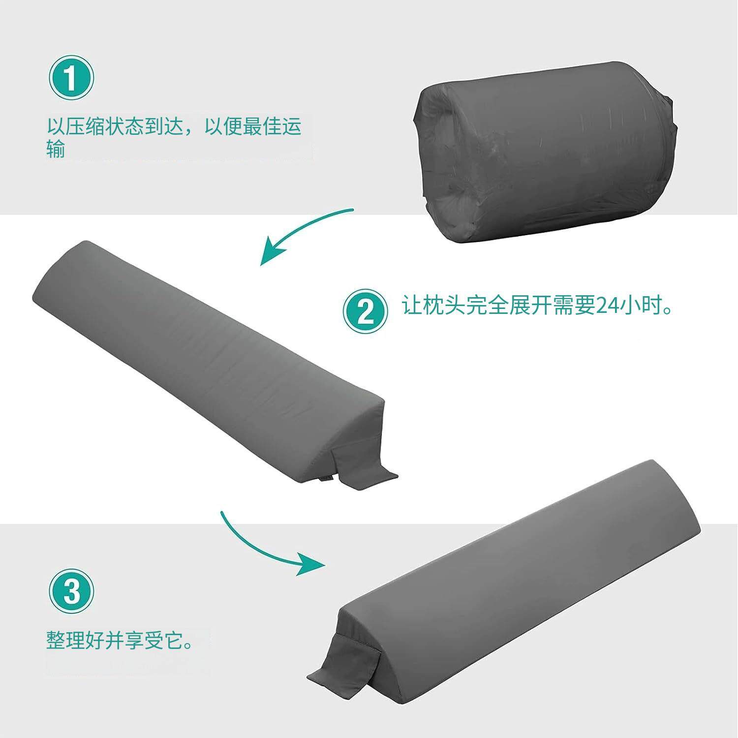三角形楔形枕头枕带口袋床头板缝隙填充枕头床垫和床头板海棉