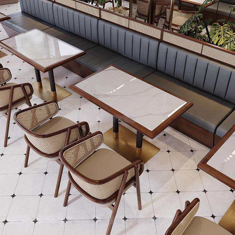 餐厅桌椅组合咖啡厅卡座沙发酒吧奶茶甜品店商用餐饮接待软座沙发