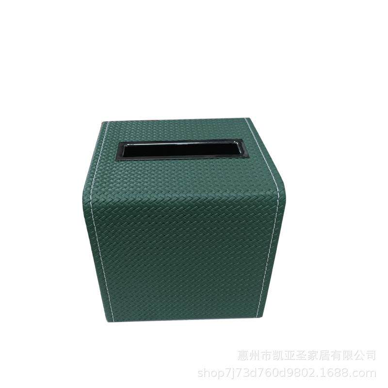 新中式轻奢软装抽纸盒酒店餐厅家居客厅摆件木质皮革工艺品纸巾盒