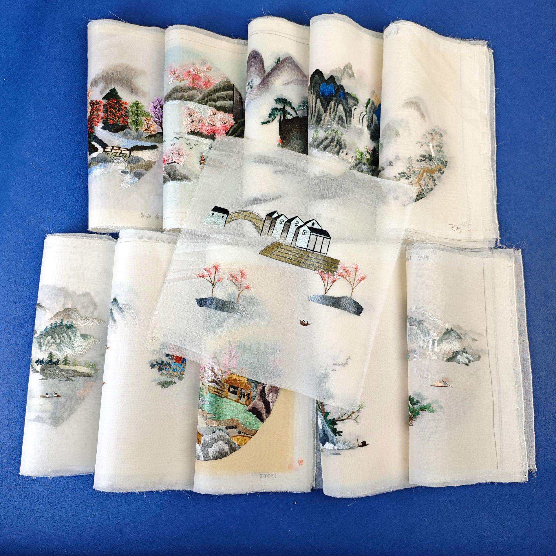 手工绣片成品双面刺绣桑蚕丝绣片纯手绣绣片摆件团扇制作绣片辅料