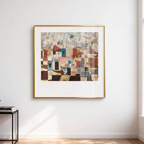 斯皮罗斯名画小众艺术卡纸装饰画客厅画正方形餐厅挂画卧室风景画