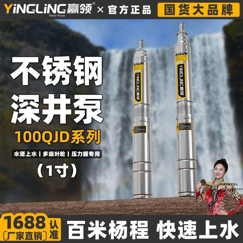 赢领不锈钢深井泵220V家用井水抽水大功率潜水泵农用高压灌溉380V