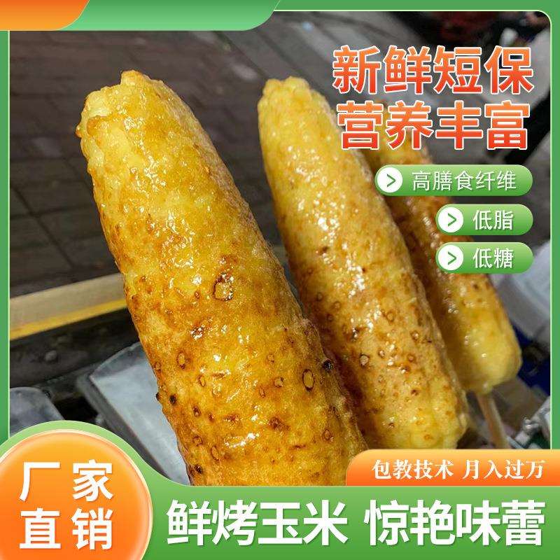鲜烤玉米摆摊车移动夜市摆摊烧烤炉烤苞米自动翻转小吃摆摊设备