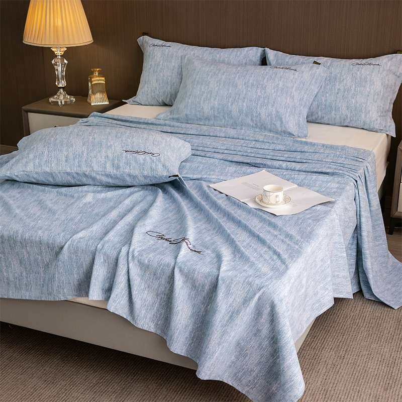 a类天丝棉磨毛简约床单新款单件学生宿舍卧室防滑被单枕套三件套