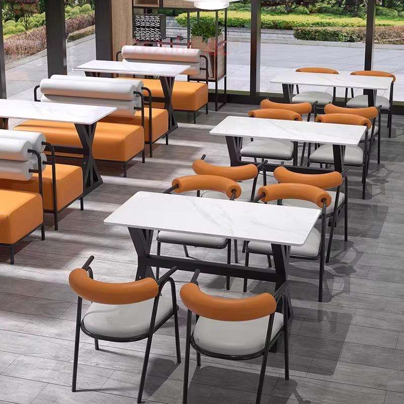 工业风烘培西餐厅炸鸡店奶茶店卡座沙发岩板火锅桌商用汉堡店桌椅