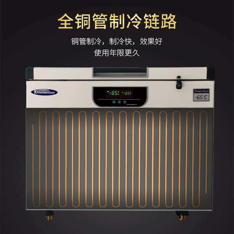 浙厨卧式超低温冰柜零下60/80度家用深冷海鲜柜实验室冰箱冷冻柜