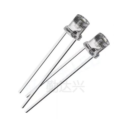 亮F3/5MM平头灯珠白色蓝色黄绿红色散光指示灯3mmled发光二极管