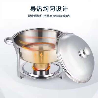 加厚不锈钢酒精炉可加热自助餐炉户外婚礼食物容器CHAFING DISH