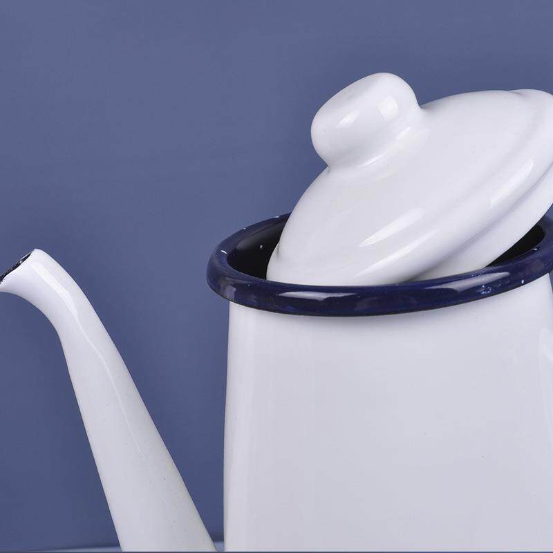 加厚搪瓷咖啡壶家用饭店怀旧餐厅茶壶凉水壶泡茶壶奶茶壶油壶醋壶
