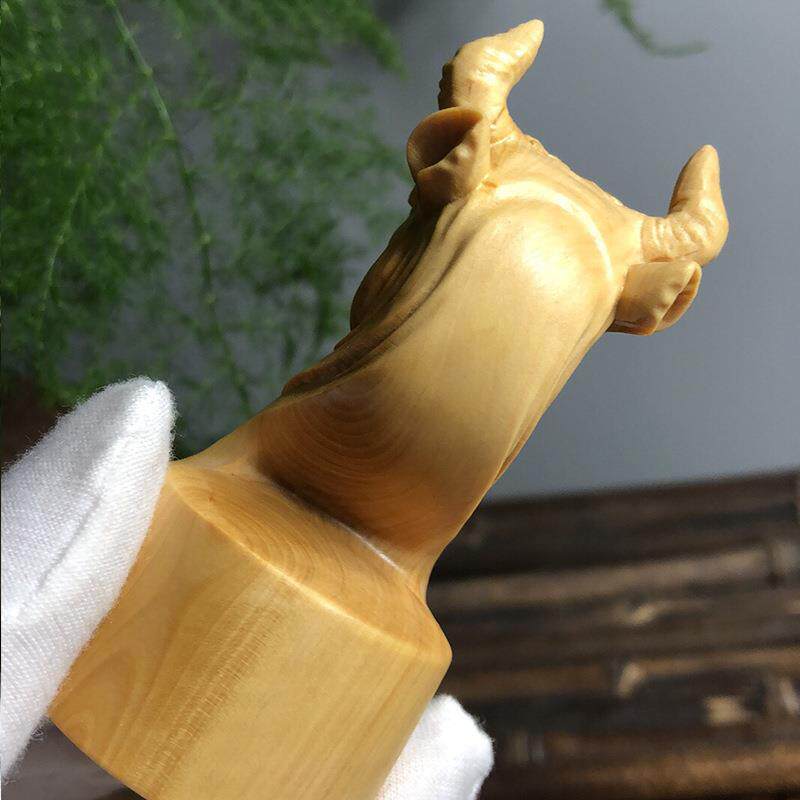 小叶黄杨木牛印章5×3.8×8手把件 官印宝宝抓周雕刻工艺厂家