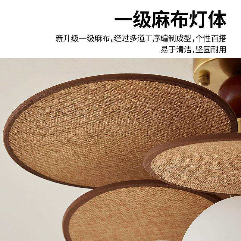 客厅大厅主灯设计感中古风餐厅日式吊灯复古藤编餐桌吧台灯灯具