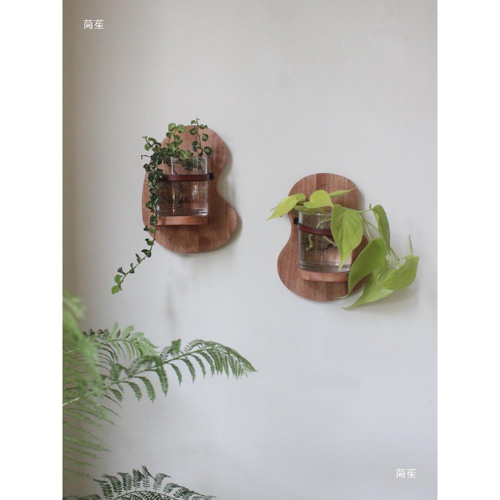 中古法式实木置物架水培玻璃花瓶壁挂装饰搁板墙面花器植物架花架