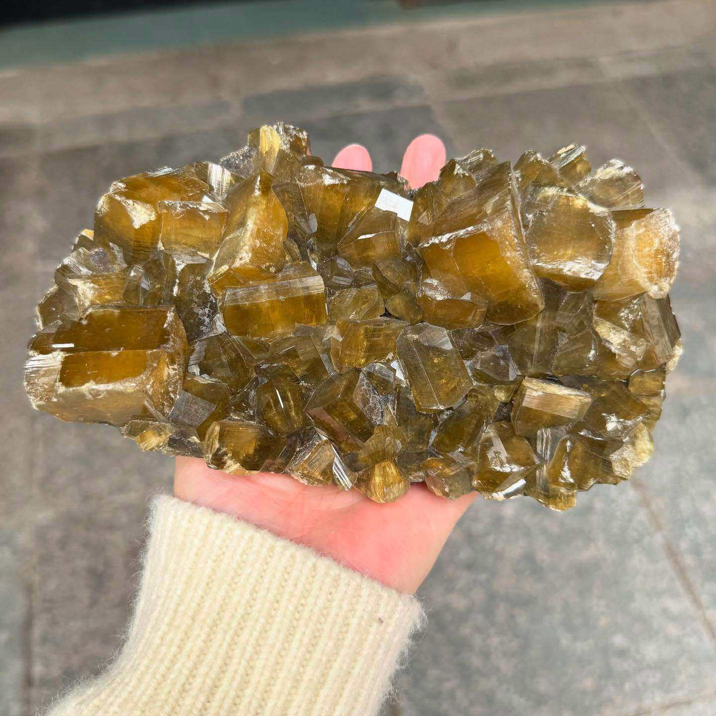 天然水晶密黄色重晶石矿标摆件Barite江西原矿水晶原石工厂