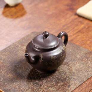 达摩宫灯回流紫砂壶民国手工宫灯壶段泥绘松叶茶具厂家销售