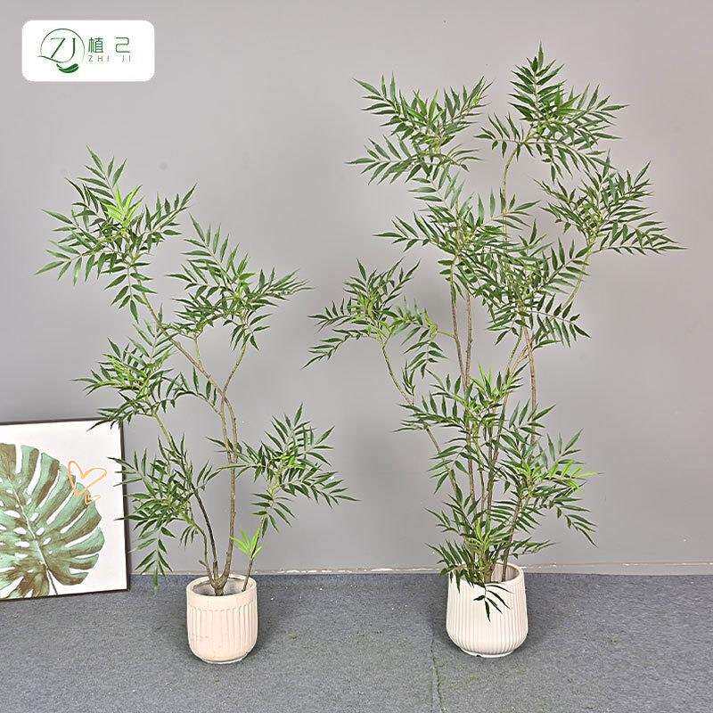 仿真绿植十大功劳南天竹植物盆景假树造景客厅家居装饰落地花艺