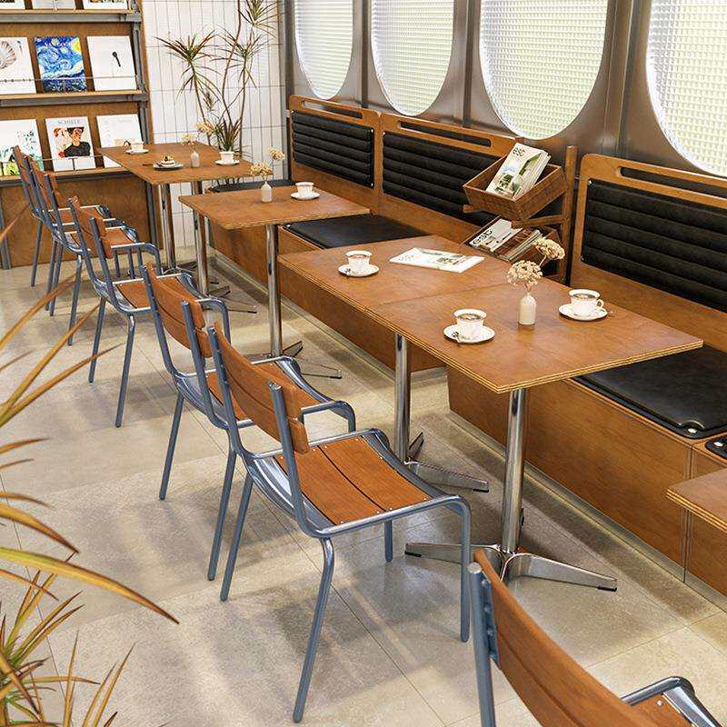 网红海洋板桌椅组合韩式简约奶茶店咖啡厅桌椅甜品店卡座沙发商用