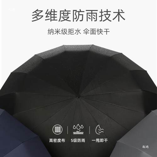 32骨全自动雨伞加固抗风暴特大号折叠男士女双人德国反向晴雨两用