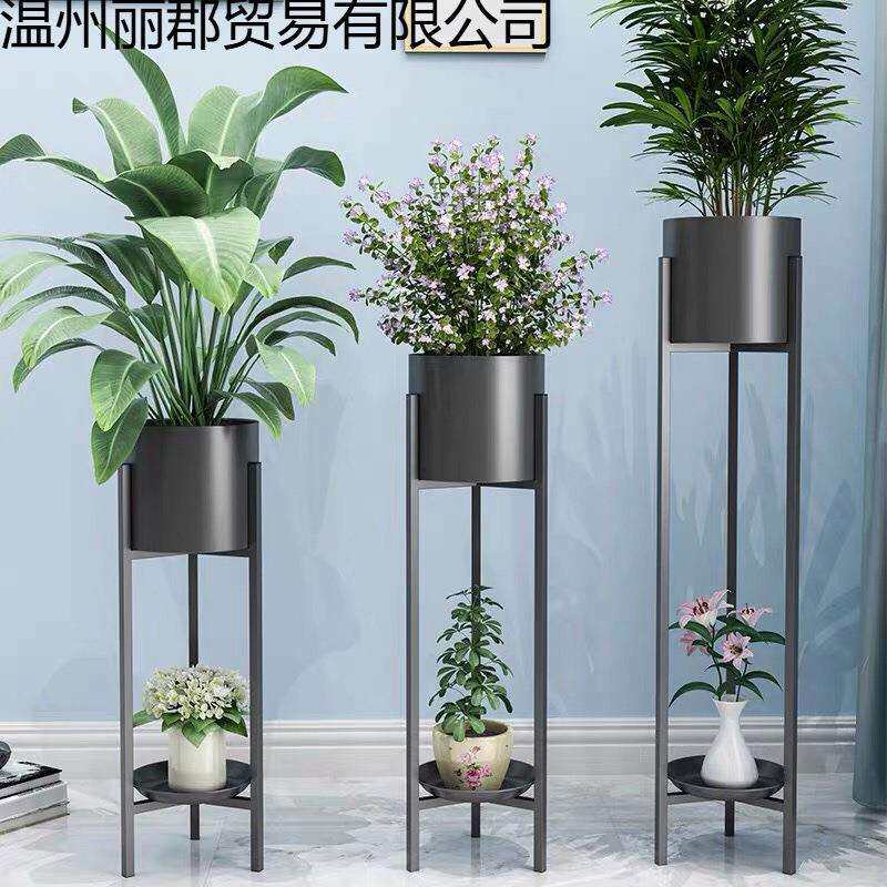 花架置物架阳台落地式简易小北欧风绿植盆栽客厅铁艺室内花架爬藤
