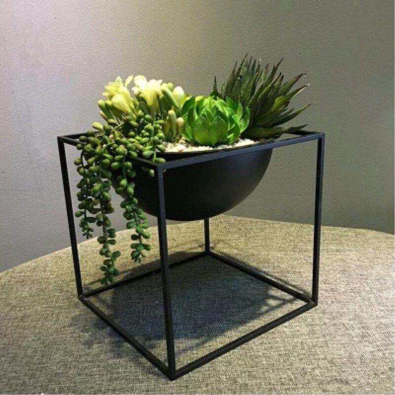 北欧简约铁艺落地式客厅花盆植物架绿萝花架子创意阳台装饰绿植架