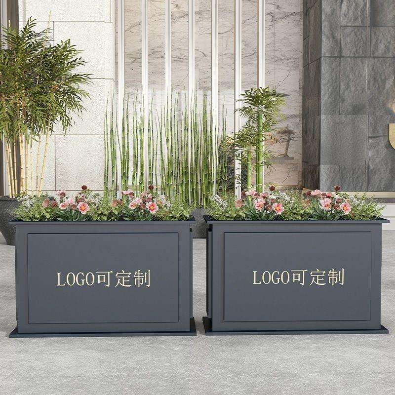 户外不锈钢花箱组合庭院成品花池楼顶花园耐用移动种植箱成品