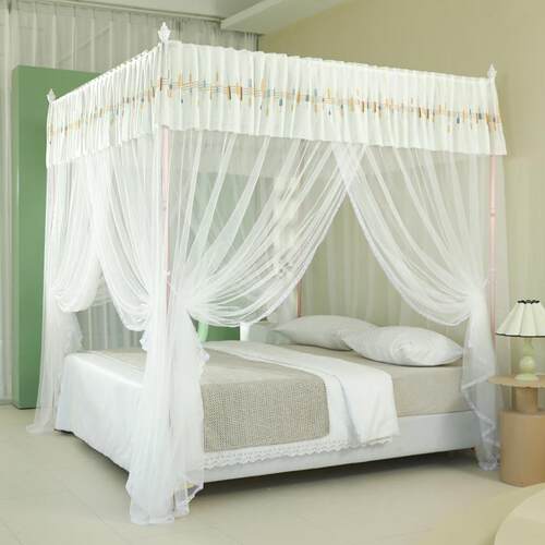CB#新款印花三开门落地宫廷蚊帐1.5m1.8m2.2m2m米床家用蚊帐