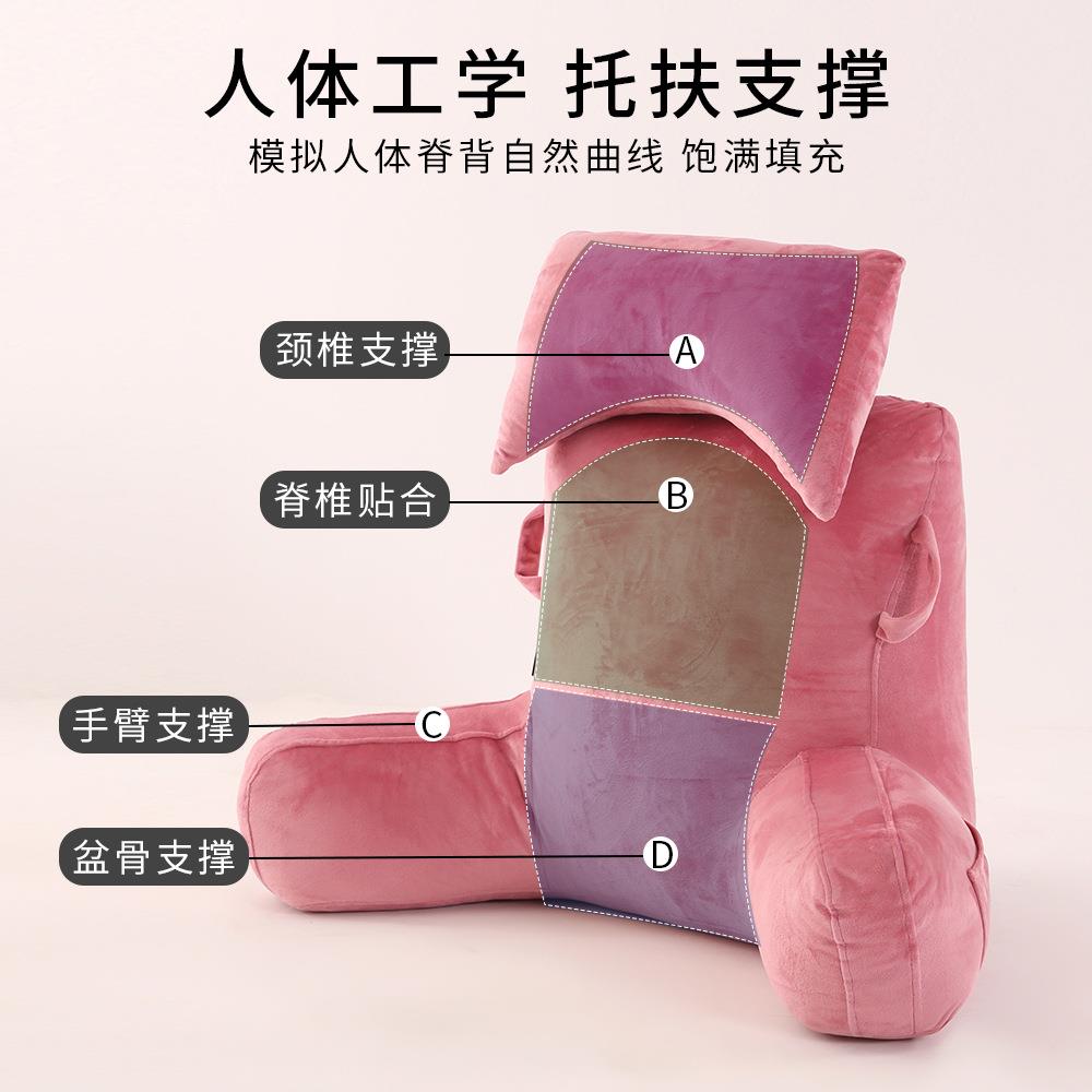 亲肤透气水晶绒大号阅读枕护腰喂奶侧睡枕床上沙发上床上靠枕