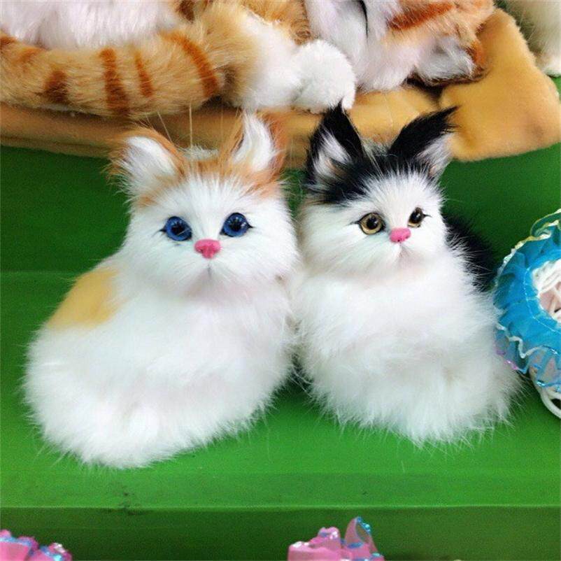 妥协猫兔皮猫咪发光玩偶仿真猫小狗仿真动物摆件