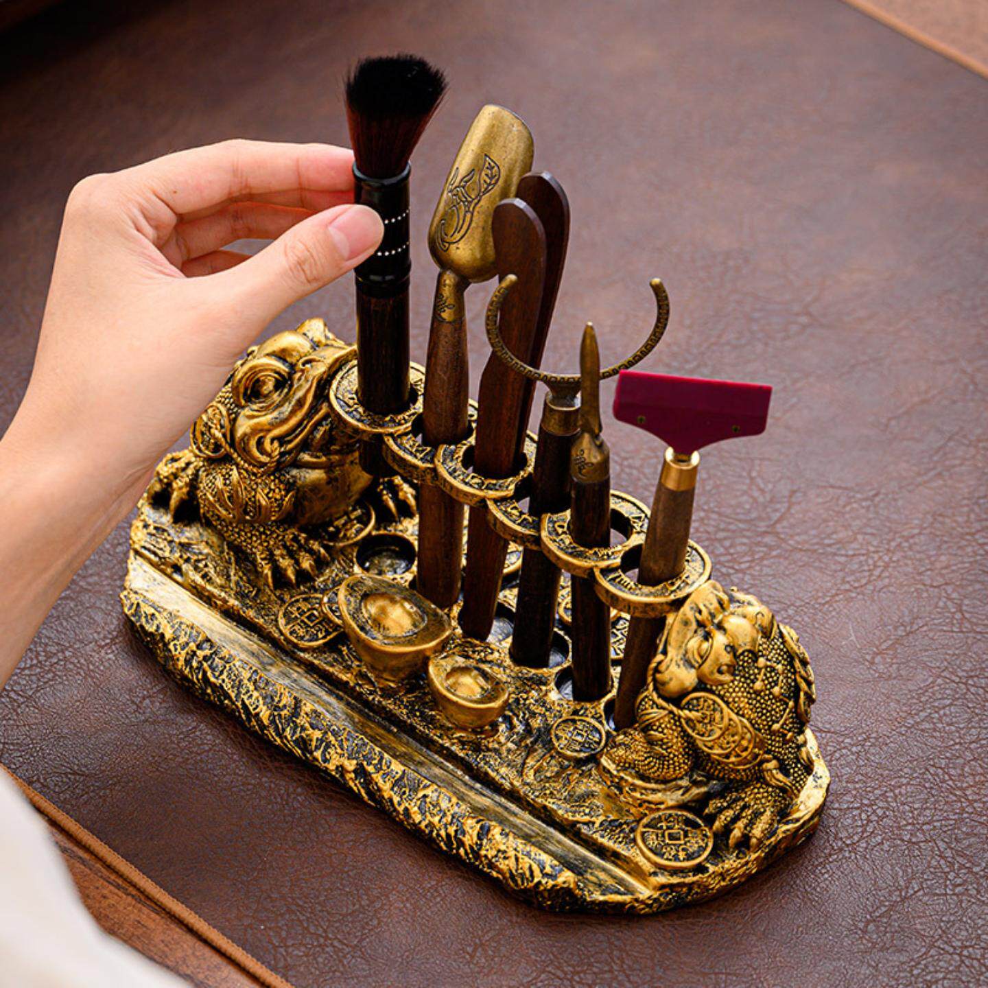 金蟾茶道六君子套装高档功夫茶具配件用品大全泡茶工具全套茶夹