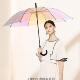 时尚 梦幻七色颜色透明雨伞小清新大人小孩自动长柄伞