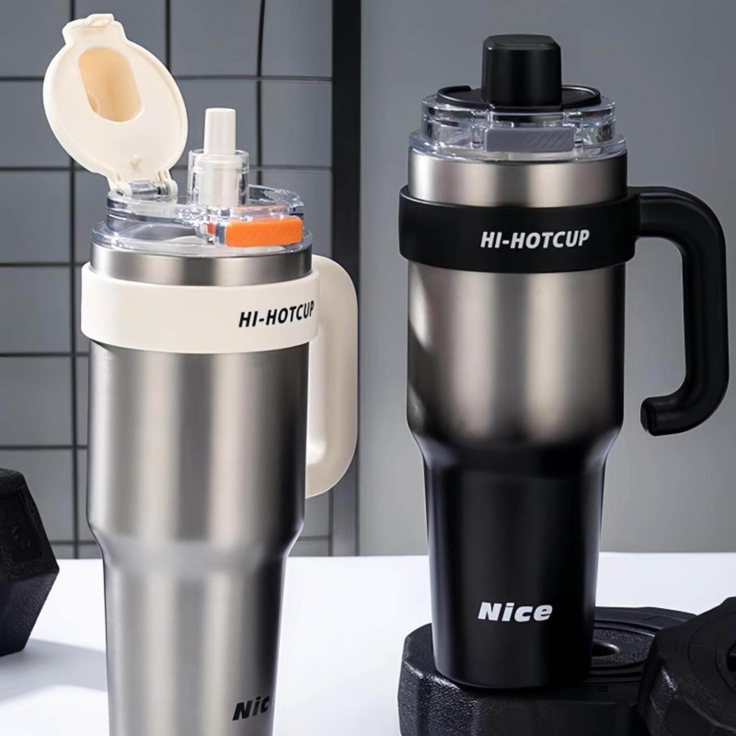 保温杯大容量男生2026新款陶瓷内胆吸管壶车载水杯子巨霸冰霸杯