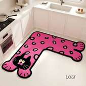 厨房地垫可爱卡通7字型转角硅藻泥吸水脚垫防滑耐脏形浴室地垫
