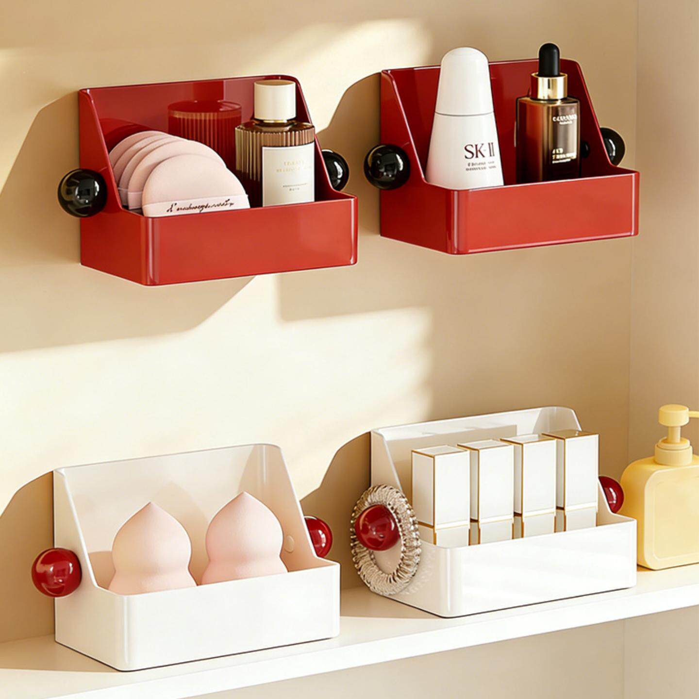 镜柜收纳盒轻奢家用壁挂卫生间桌面化妆品收纳护肤品储物盒置物架
