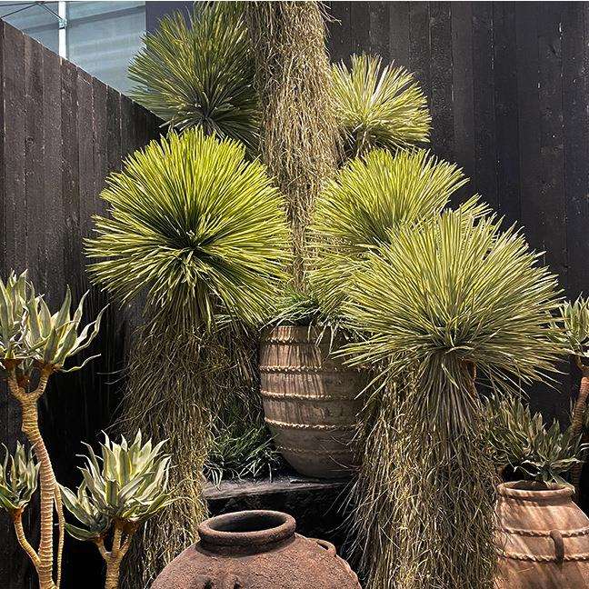 厂家人造植物沙生绿植盆栽仿真稻草人绿植假树景观造景盆栽