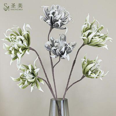 EVA龙爪兰手感材质菊花EVA仿真花客厅卧室家具摆设婚庆摄影道具