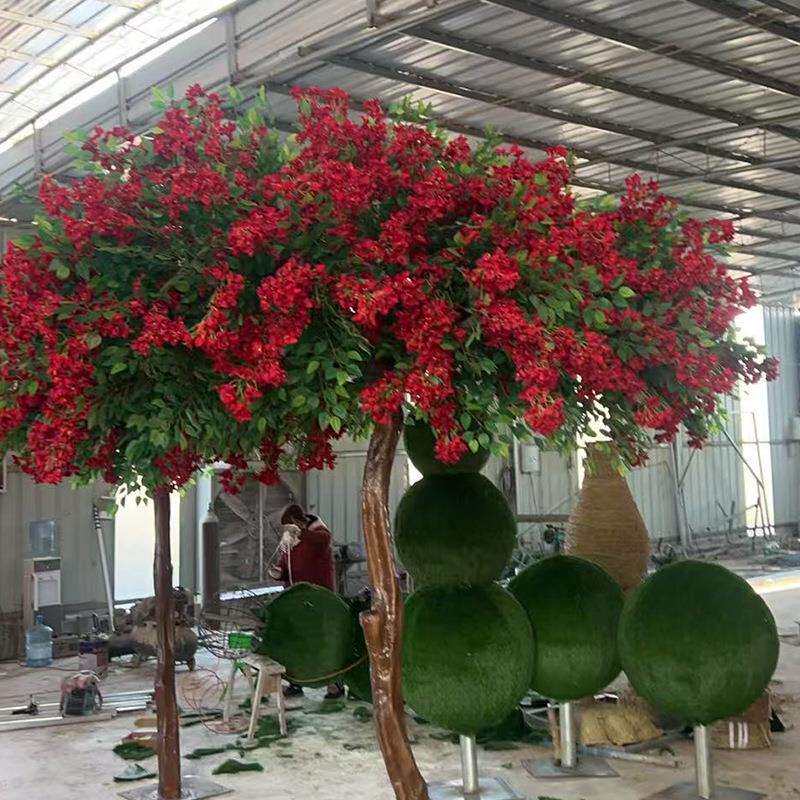 仿真三角梅景观绿植三角梅树三角梅装饰室内客厅落地仿真红色花树