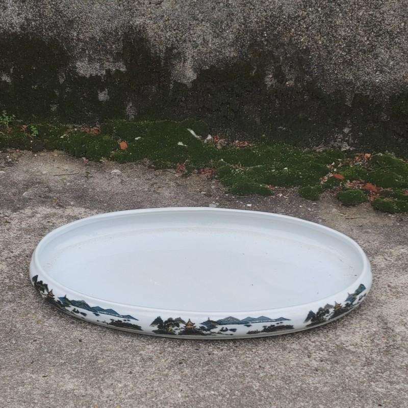 陶瓷花盆托盘园艺加厚托水盆园林造景假山盆花盆水培植物多肉盘