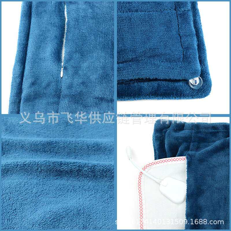 跨境美规80*60cm露营办公室午休小型珊瑚绒电热毯加热保暖毛毯
