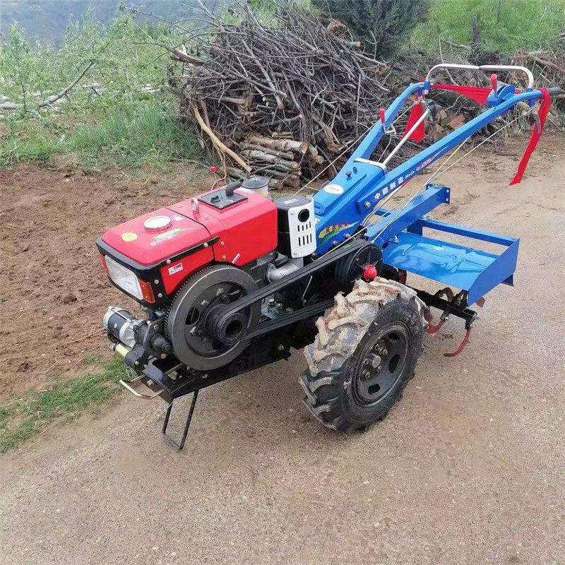 柴油缸手扶犁地机多功能翻地家用walking tractor小型拖拉机