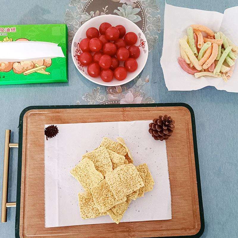 箱装供应加厚抽取式吸油纸披萨垫纸烧烤炸鸡油炸小食托盘吸油垫纸