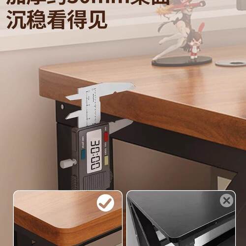 实木电脑桌电竞桌家用书桌卧室双人写字桌学习桌简易办公桌长条J^