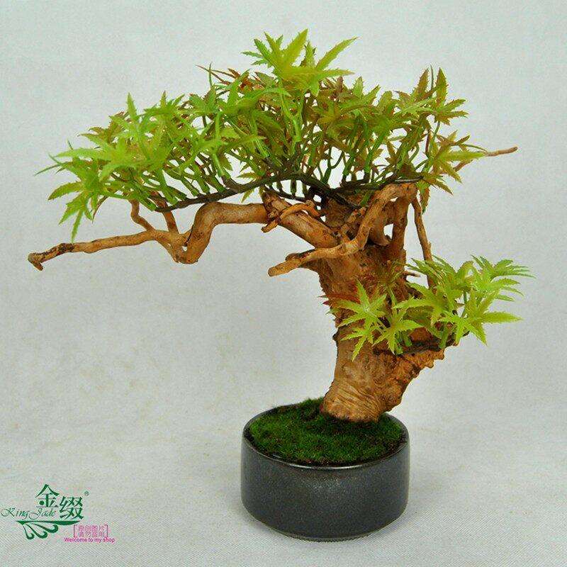 金缀仿真假松树迎客松罗汉松枫树植物小盆景盆栽新中式花艺摆件