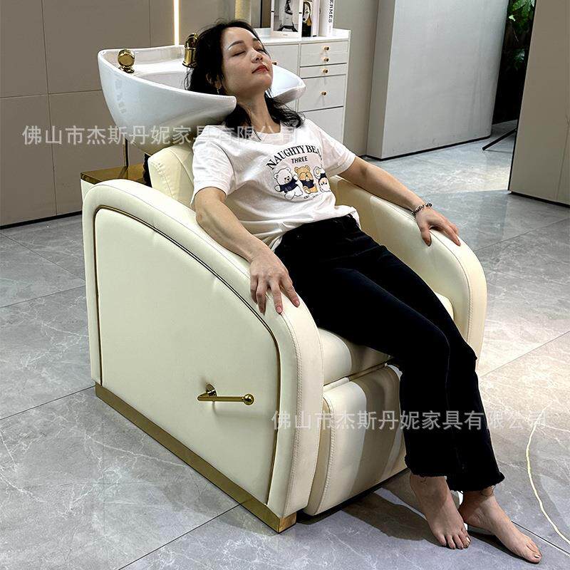 陶瓷半躺洗头床带腿拖养发护发美发椅冲水床沙龙理发店发廊专用